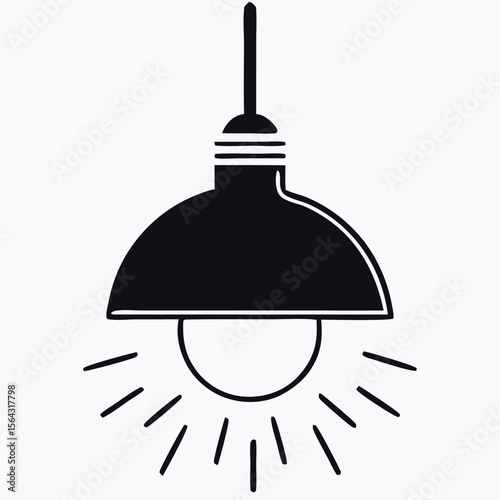Hanging pendant lamp Icon. Hanging lamp icon vector on trendy design. Hang lamp icon or logo isolated sign symbol vector illustration - high quality black style vector icons.
 