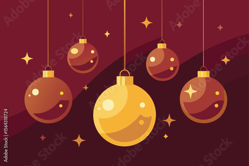 christmas background with balls and snowflakes