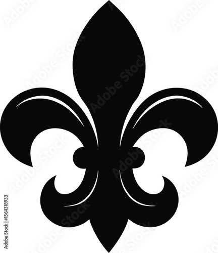 Fleur de lis vector, Fleur de lis silhouette icons set of floral elements. 