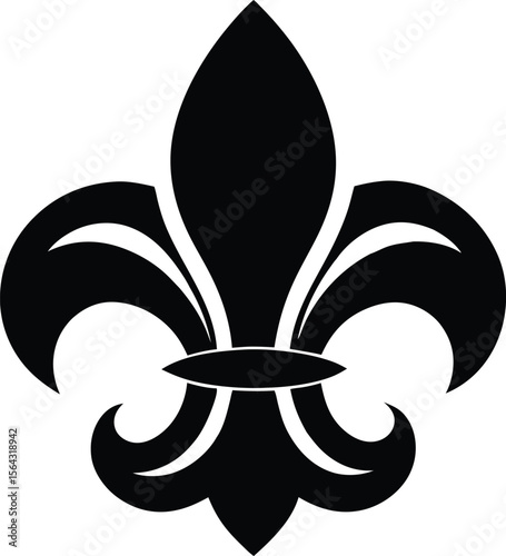 Fleur de lis vector, Fleur de lis silhouette icons set of floral elements. 