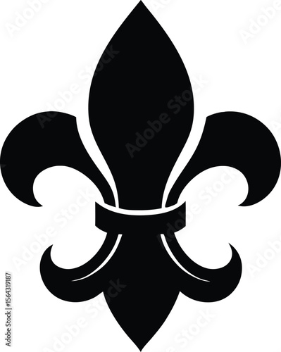 Fleur de lis vector, Fleur de lis silhouette icons set of floral elements. 