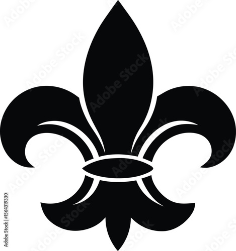 Fleur de lis vector, Fleur de lis silhouette icons set of floral elements. 