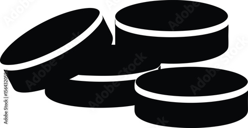 Hockey pucks silhouette, Hockey pucks icon symbol collection on white background.