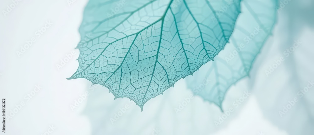 Obraz premium translucent leaf skeletons overlapping