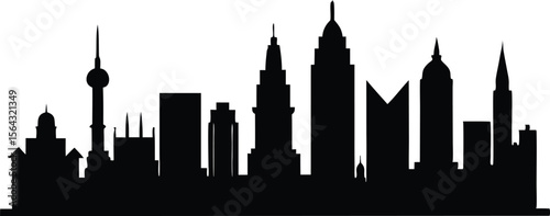 Modern Kuala lumpur city silhouette architecture landscape vector design.