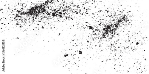 Dirty or dust film grain speck grit grunge overlay on white background grain noise particles. of grunge wall design. Dirty eroded vintage background Vector illustration.