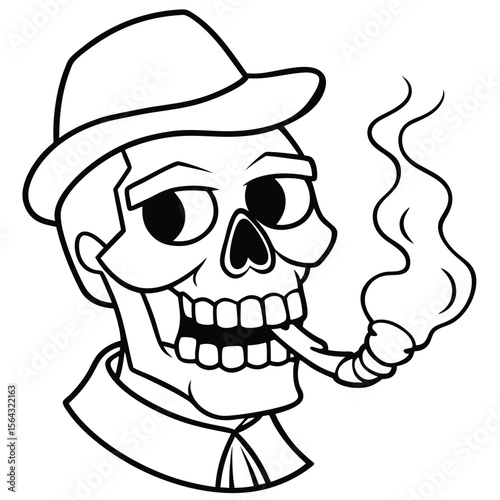 Skull in smoke mood