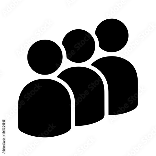 People queuing up icon with transparent background
