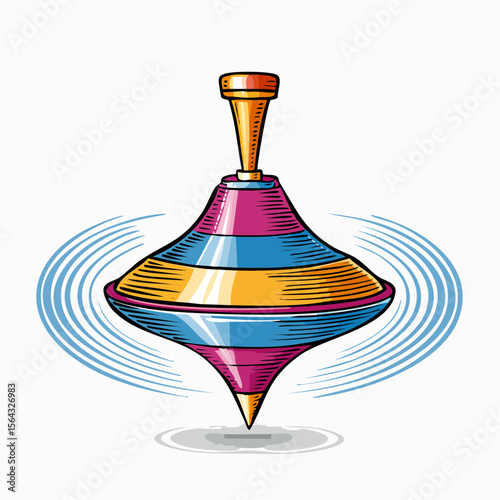 spinning top whirl with radial scratch lines and vintage motion