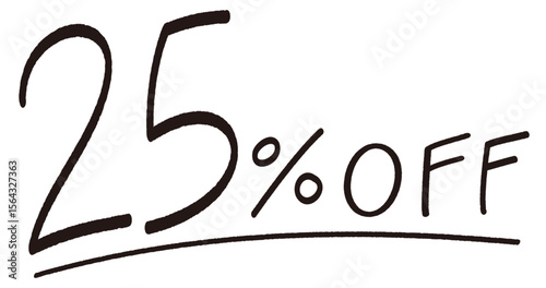 手描きの25%OFFの文字のイラスト