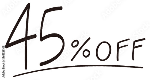 手描きの45%OFFの文字のイラスト