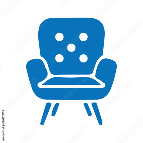 blue armchair isolated on white
