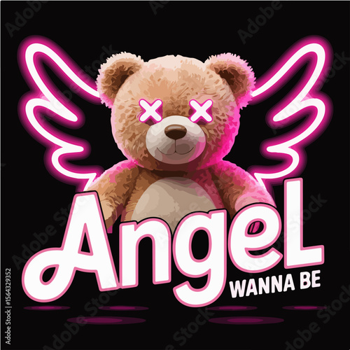 Angel teddy bear t shirt design