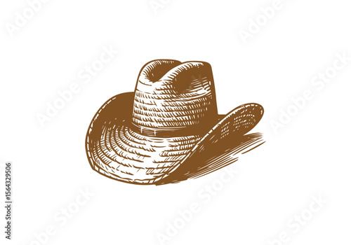 Strawhat hand drawn vector illustration