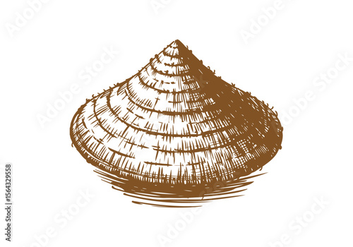 Strawhat hand drawn vector illustration