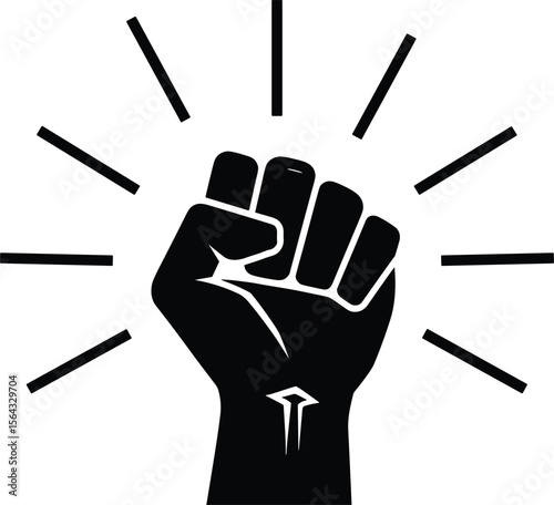  Empowering Raised Fist Icon, Symbol of Strength, Protest, Revolution, Solidarity, Fight for Rights, Activism, Unity, Social Justice, Empowerment, Resistance