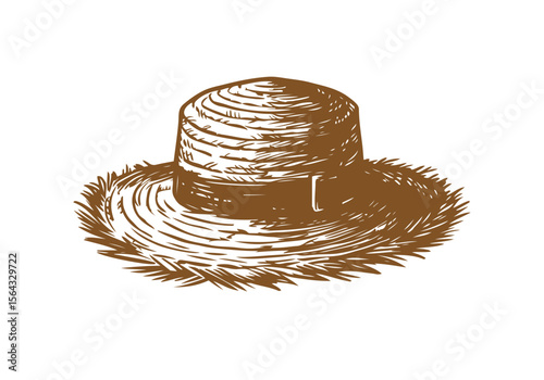 Strawhat hand drawn vector illustration