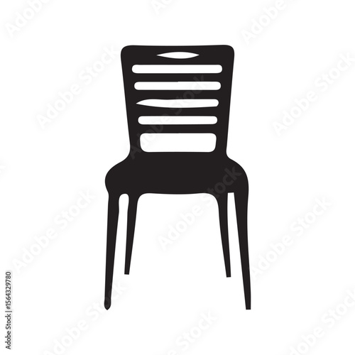red wooden chair isolated