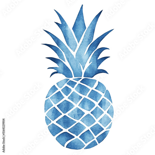My Watercolor illustration with pineapple painting isolated on a white background, illustration, AI painting design, vector set, eps format, My illustration design