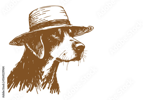 Strawhat hand drawn vector illustration