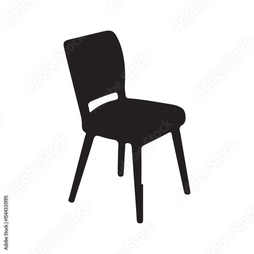 black leather chair isolated