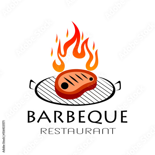 BBQ and grill. Barbeque labels, badges and design elements for restaurant menus.