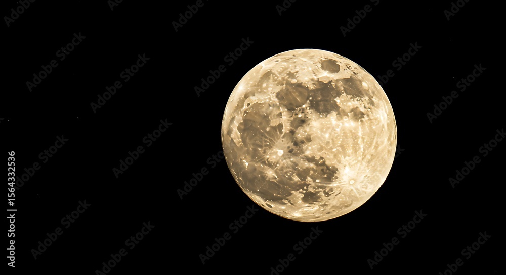 Obraz premium Full Moon in Night Sky Celestial Orb, Lunar Photography