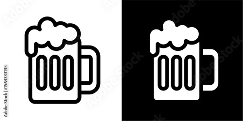 Frothy Beer Mug Icon: Perfect for Bars, Pubs, Beverages & Oktoberfest Celebrations