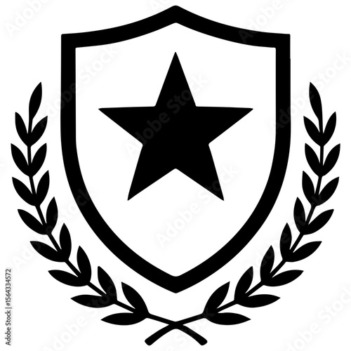 Laurel wreath with star icon symbol of excellence and high rating
