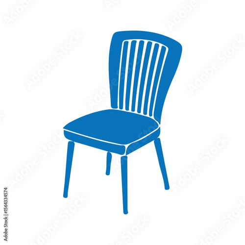 blue chair isolated on white