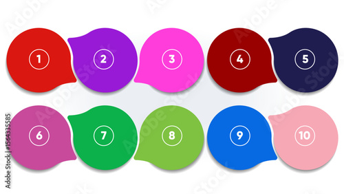 Ten step infographic speech bubbles