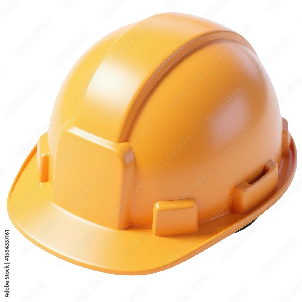 Fototapeta premium Hard Hat: A vibrant, highly-detailed image showcasing a safety hard hat. The hat is clean, and in perfect condition, ready to protect the worker. 