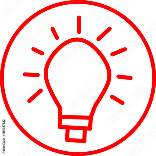 concentration red line icon inside circle. Red line icon with UI UX PRODUCTIVITY theme inside circle