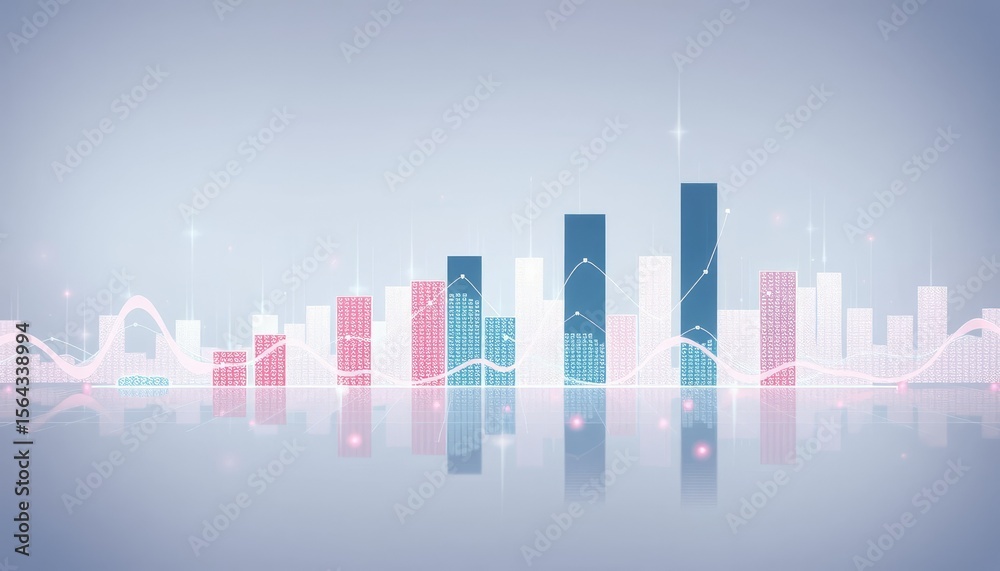 Fototapeta premium Abstract Cityscape Representing Growth and Progress Data Visualization Graphic