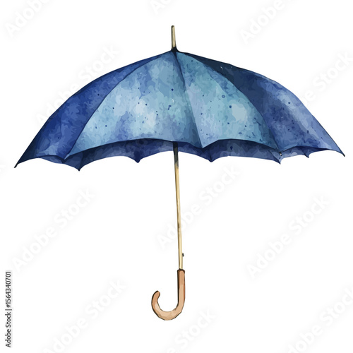 My Watercolor illustration with blue umbrella painting isolated on a white background, illustration, AI painting design, vector set, eps format, My illustration design
