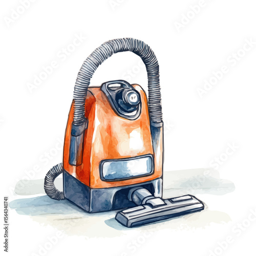 My Watercolor illustration with vacuum cleaner painting isolated on a white background, illustration, AI painting design, vector set, eps format, My illustration design
