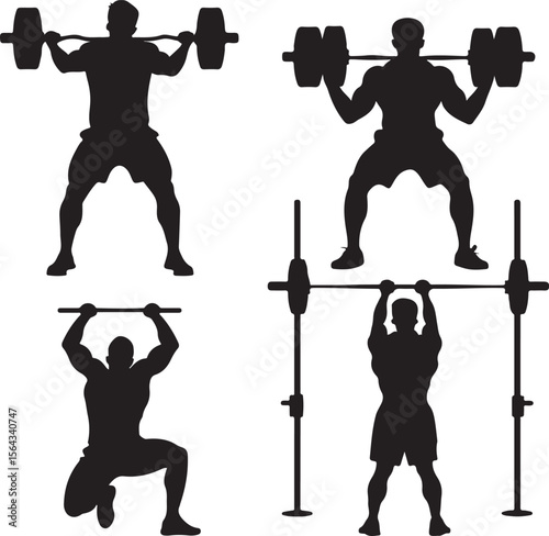 silhouette of man lifting dumbbells, silhouette, sport, vector, people, fitness, illustration, athlete, men, body, weight, sports, weightlifting, running, black, woman, football, ball, exercise, compe