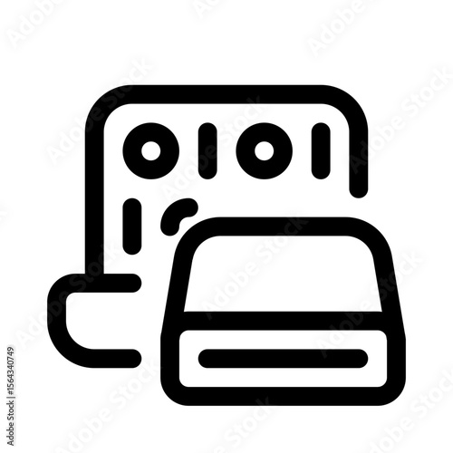 biner code icon with line style, perfect for user interface projects