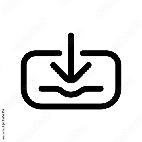 download database icon with line style, perfect for user interface projects