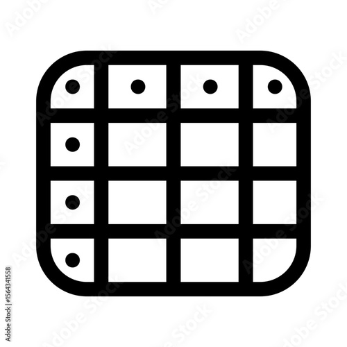 data table icon with line style, perfect for user interface projects