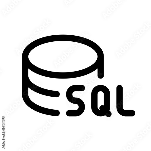 sql icon with line style, perfect for user interface projects