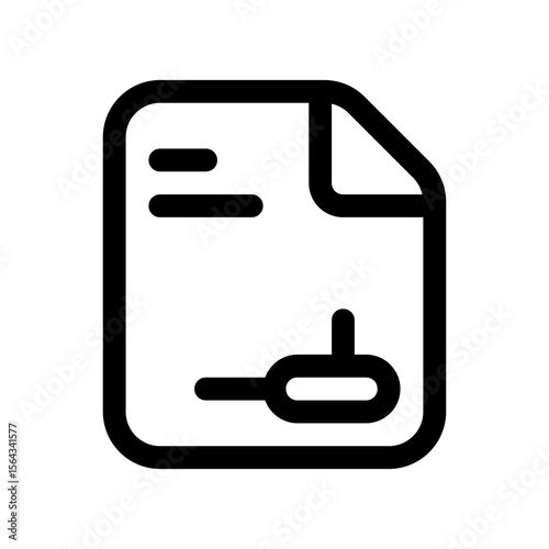 important file icon with line style, perfect for user interface projects