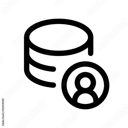 user database icon with line style, perfect for user interface projects