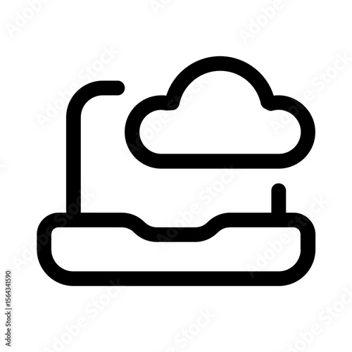 subscribe cloud icon with line style, perfect for user interface projects