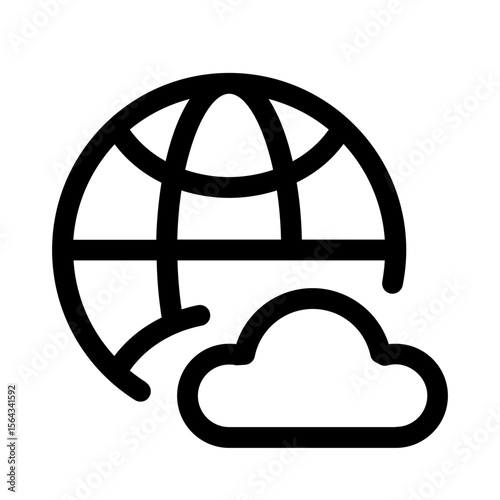 world cloud icon with line style, perfect for user interface projects