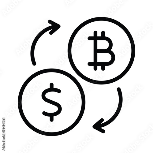 Bitcoin and dollar exchange. Suitable for financial articles, cryptocurrency blogs, investment presentations, and technology websites. Cryptocurrency exchange concept, currency comparison.