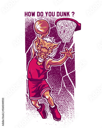 Professional vector illustration of dunk