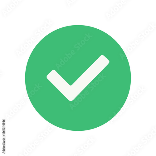 Free Download Green circle with a white check mark symbol isolated on transparent background - GFXLoad
