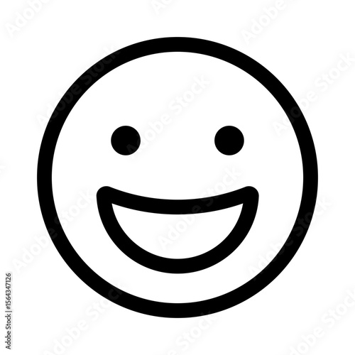 grinning face icon with line style, perfect for user interface projects