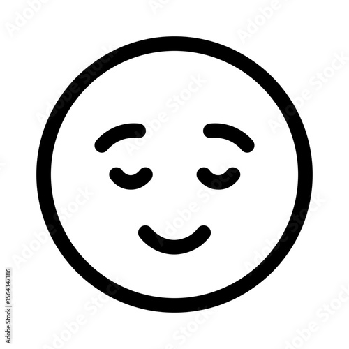 relieved face icon with line style, perfect for user interface projects